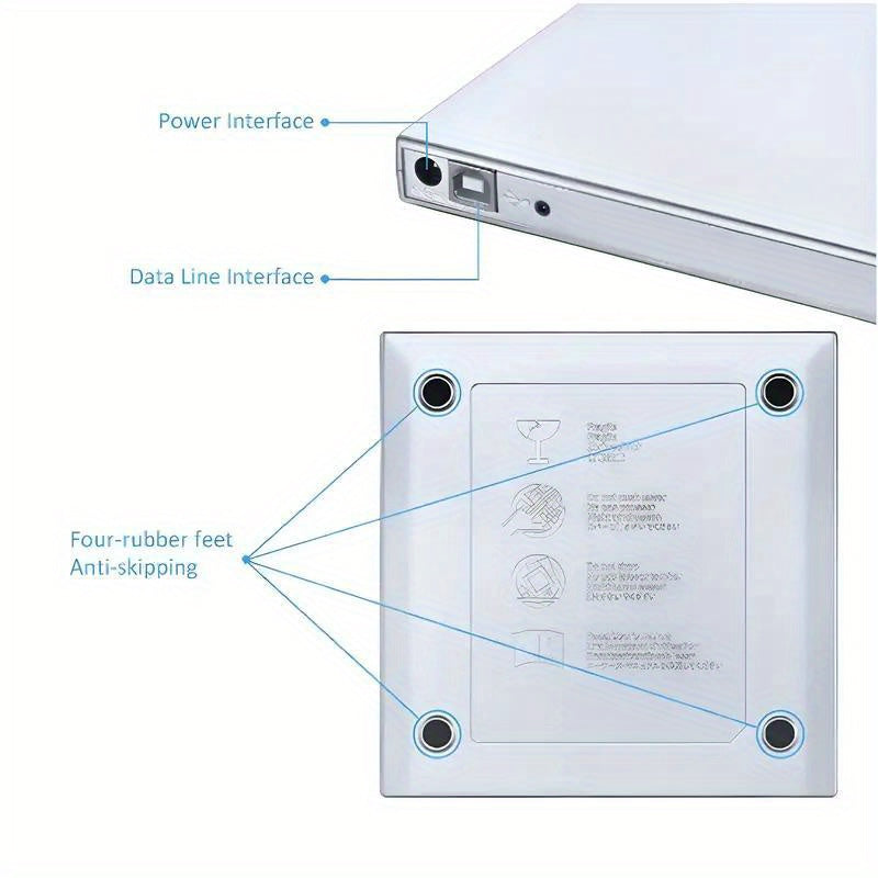 USB 3.0 External DVD Drive - High-Speed CD/DVD Player