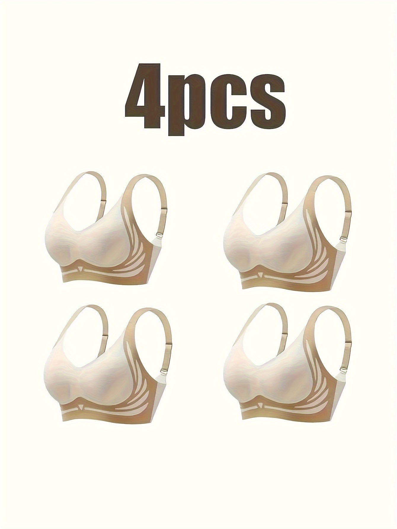 4 Pieces Seamless Lifting Anti Gravity Women's Sports Bra