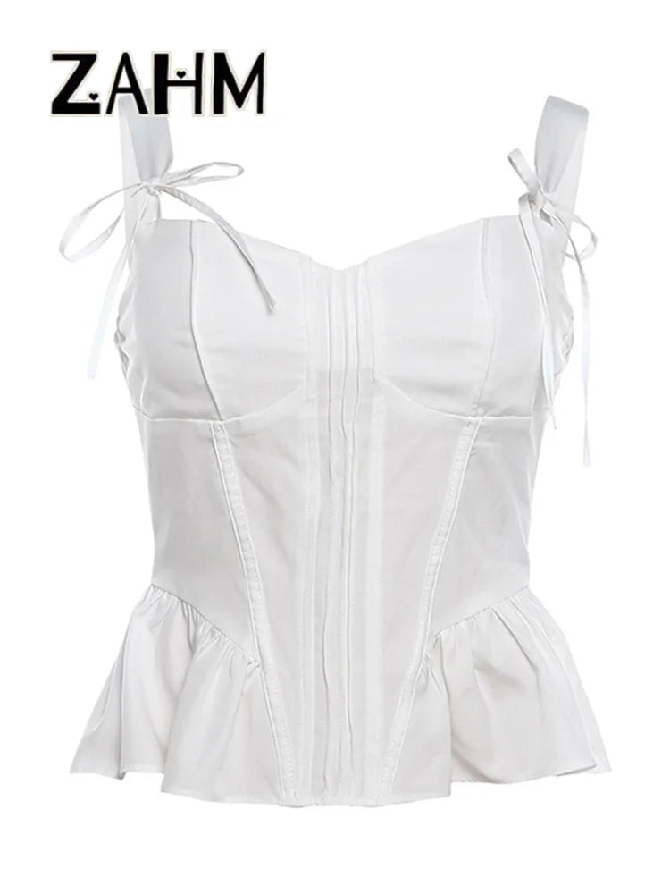 Lace Up Sling Vest Backless Top
