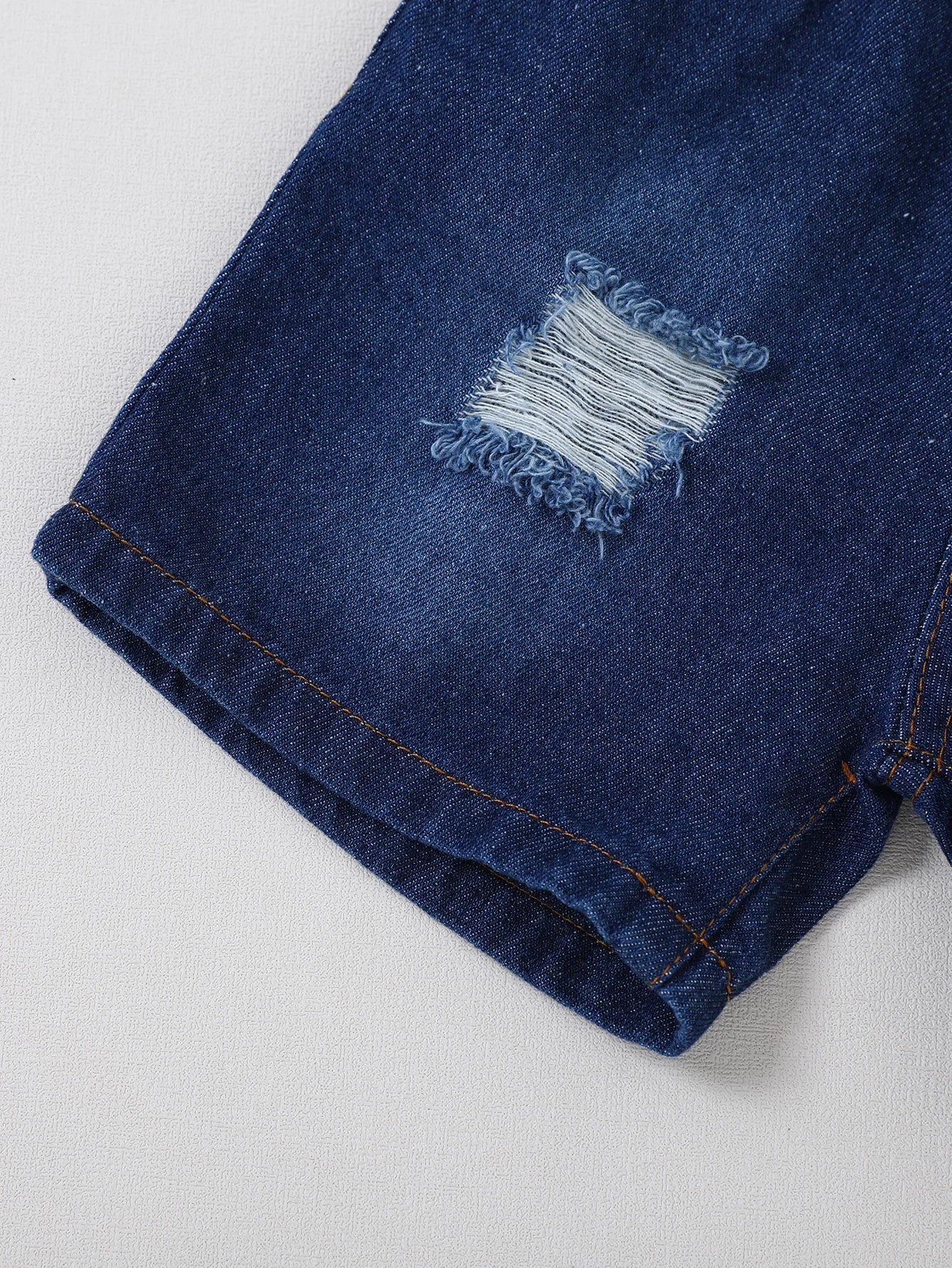 Short Sleeve Striped Flag Elements Polo Shirt , Denim Jean Set