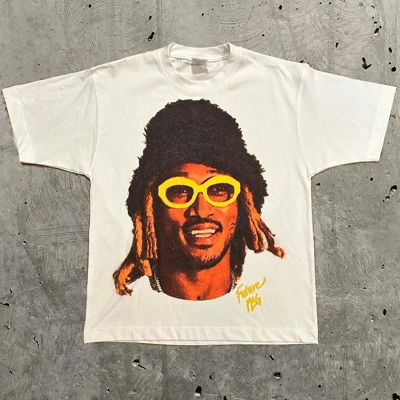 Men T-shirt Portrait Printed Shirt