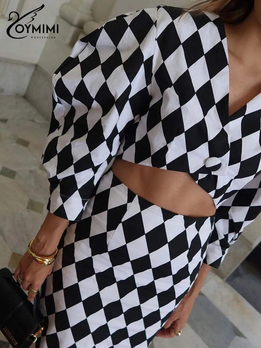 Elegant White Print Dress 2 Piece Sets