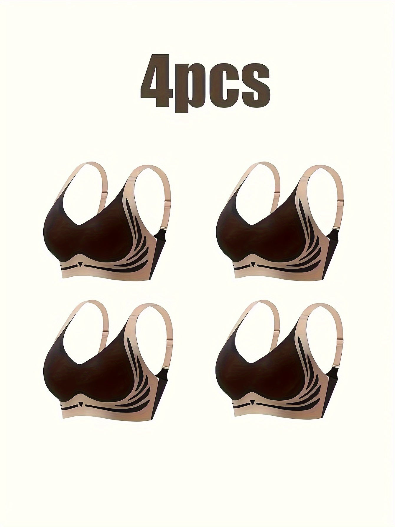 4 Pieces Seamless Lifting Anti Gravity Women's Sports Bra