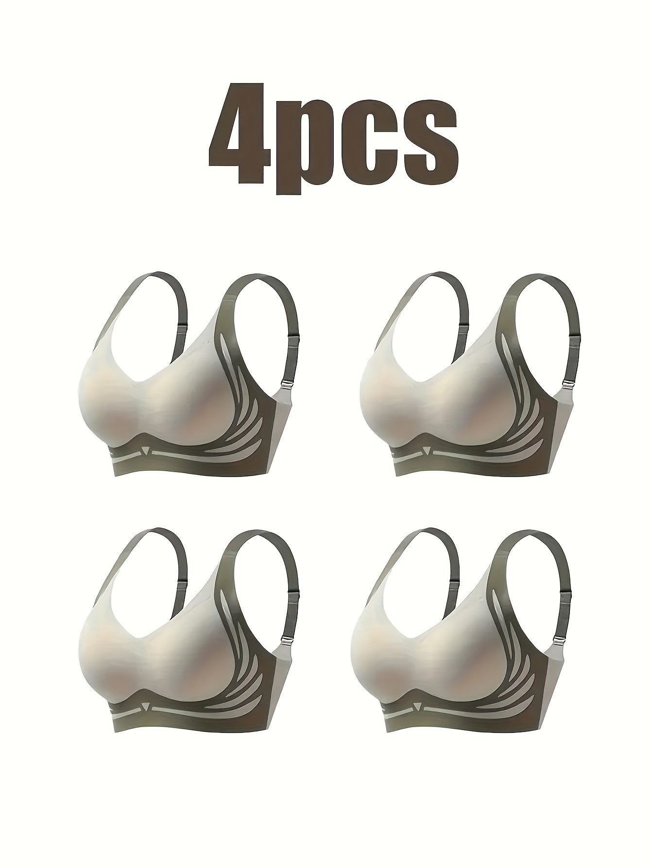 4 Pieces Seamless Lifting Anti Gravity Women's Sports Bra