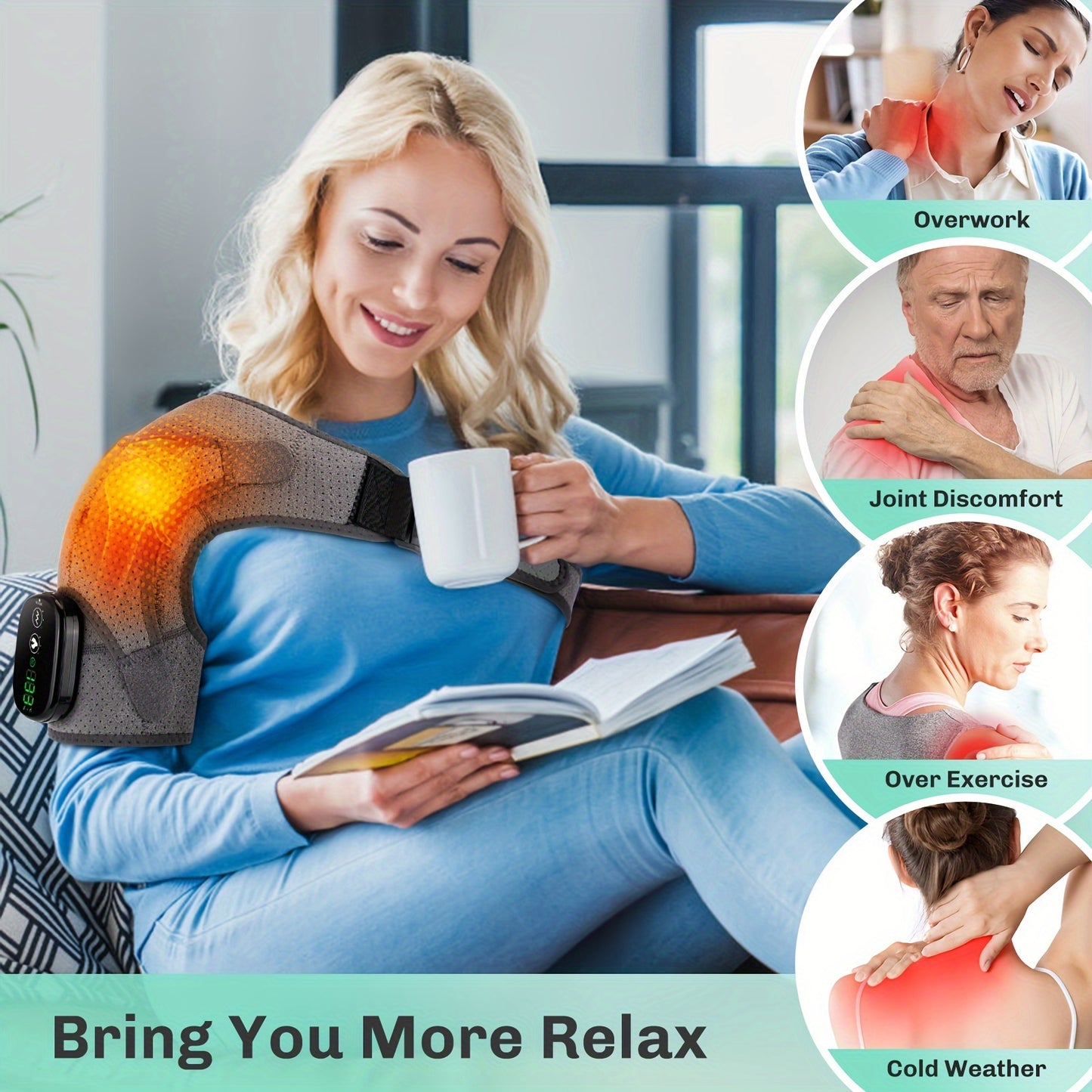 1pc Deluxe Heated Shoulder Massager