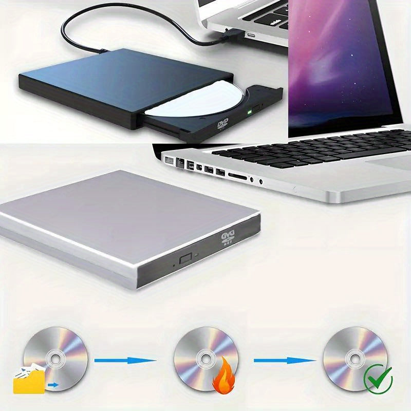 USB 3.0 External DVD Drive - High-Speed CD/DVD Player