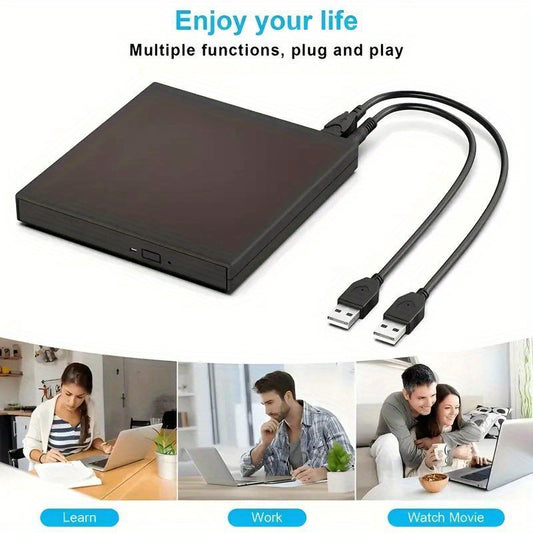 USB 3.0 External DVD Drive - High-Speed CD/DVD Player