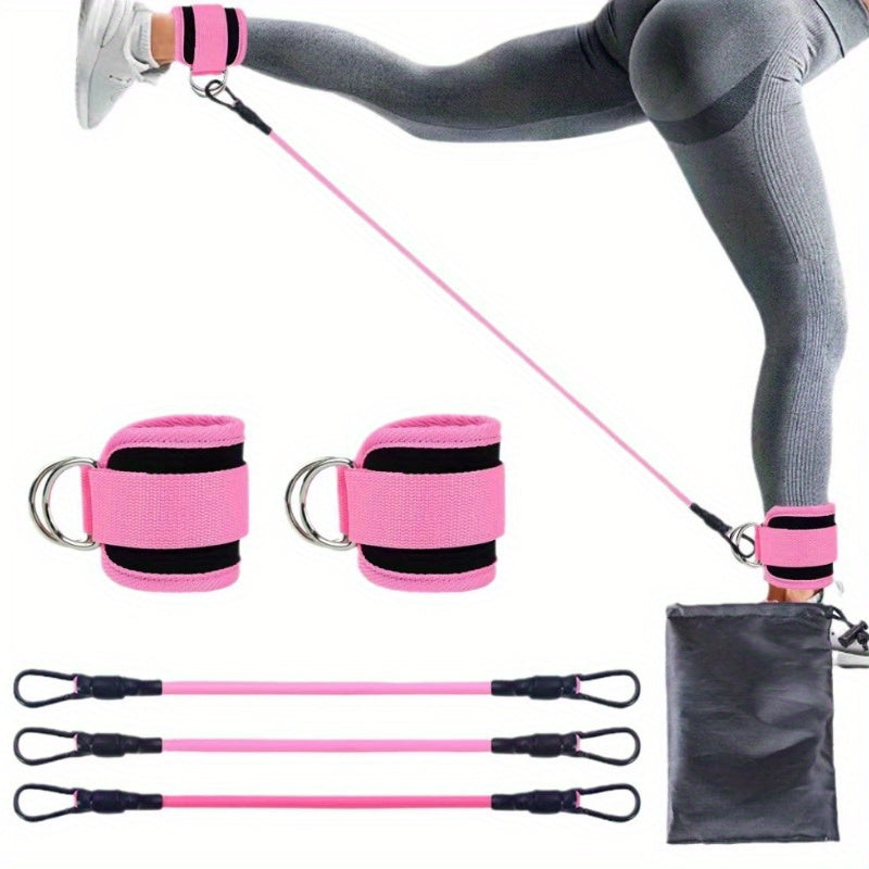 6-Piece Ankle Resistance Band Kit: Tone and Strengthen Legs & Butt - Adjustable & Versatile Workout Gear