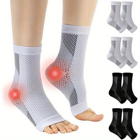 4 Pairs Neuropathy Socks Ankle Brace and Compression Sock Pain Relief