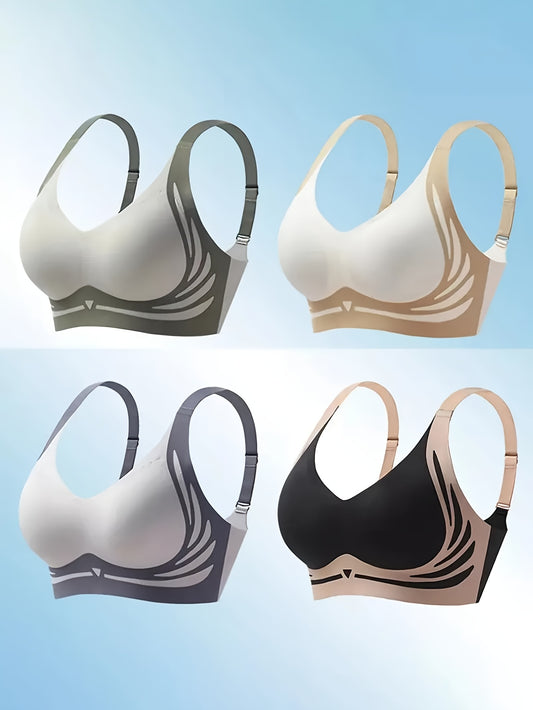4 Pieces Seamless Lifting Anti Gravity Women's Sports Bra