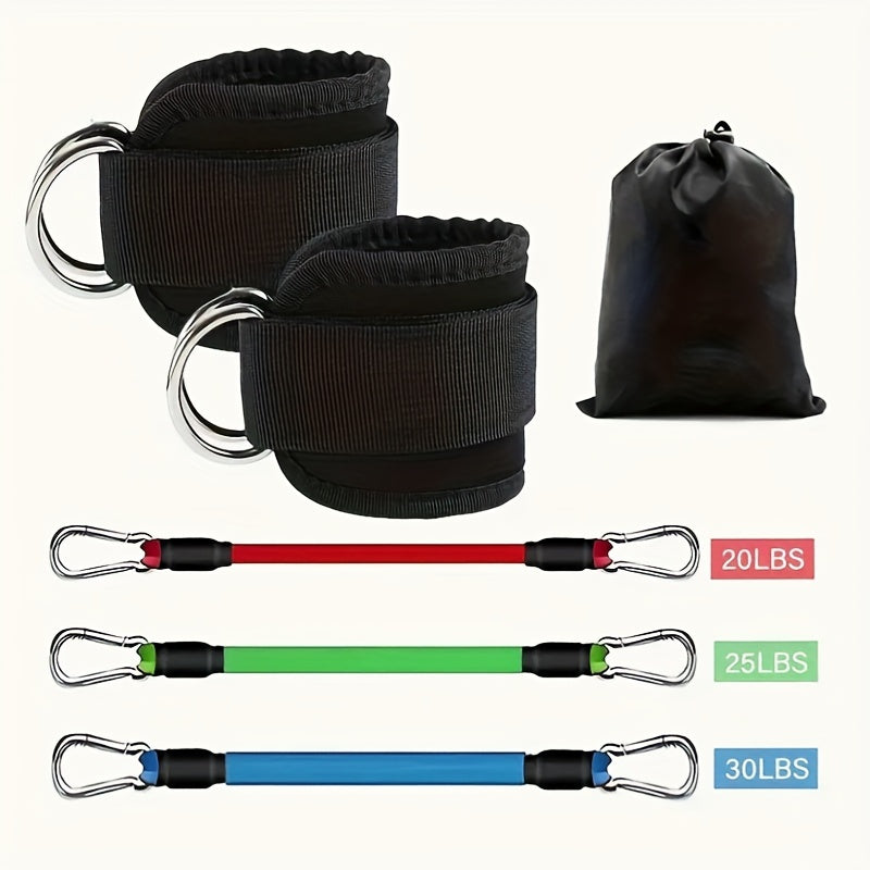 6-Piece Ankle Resistance Band Kit: Tone and Strengthen Legs & Butt - Adjustable & Versatile Workout Gear