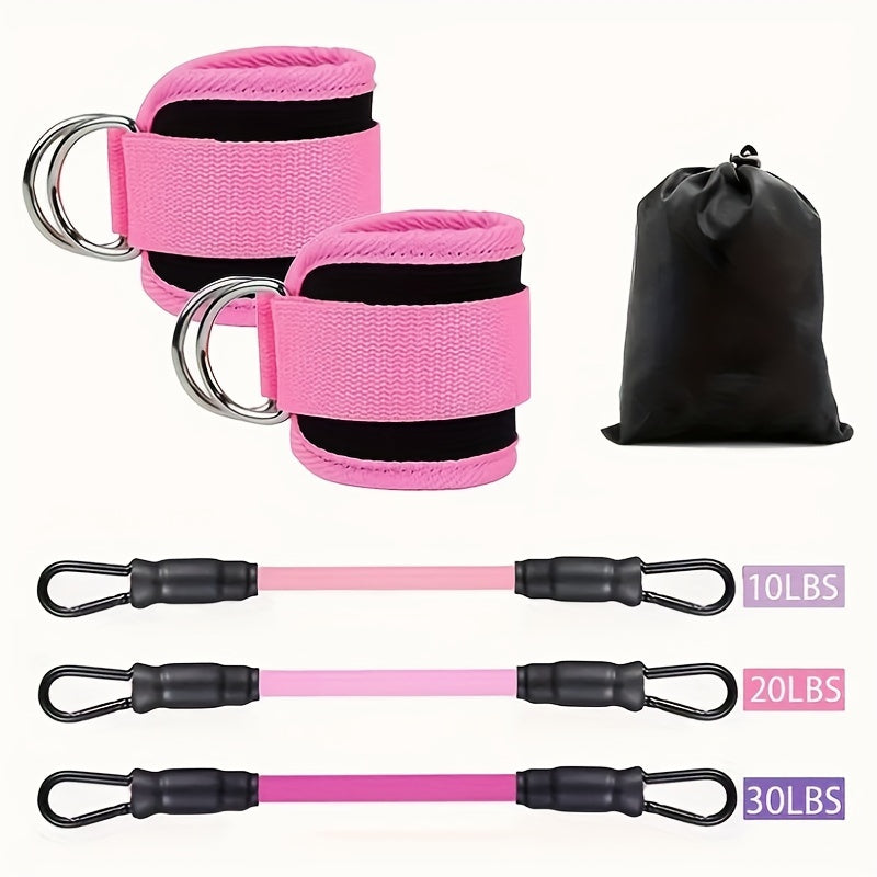 6-Piece Ankle Resistance Band Kit: Tone and Strengthen Legs & Butt - Adjustable & Versatile Workout Gear