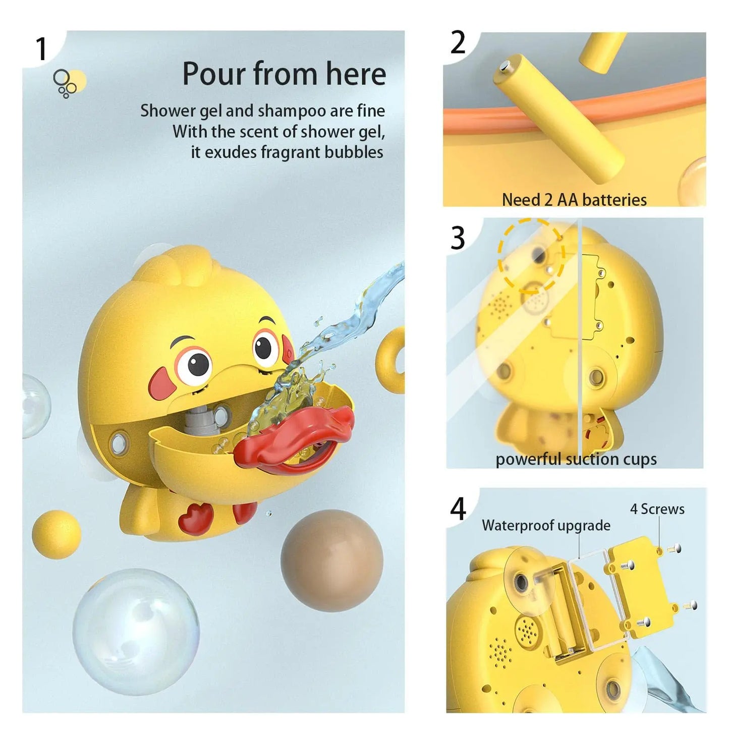 Baby Bubble Bathing Toys Duck Music Kids Bath Toy