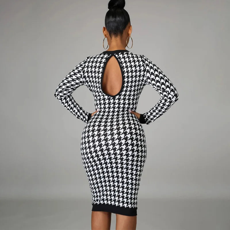 Long Sleeve Club Elegant Slim Dress