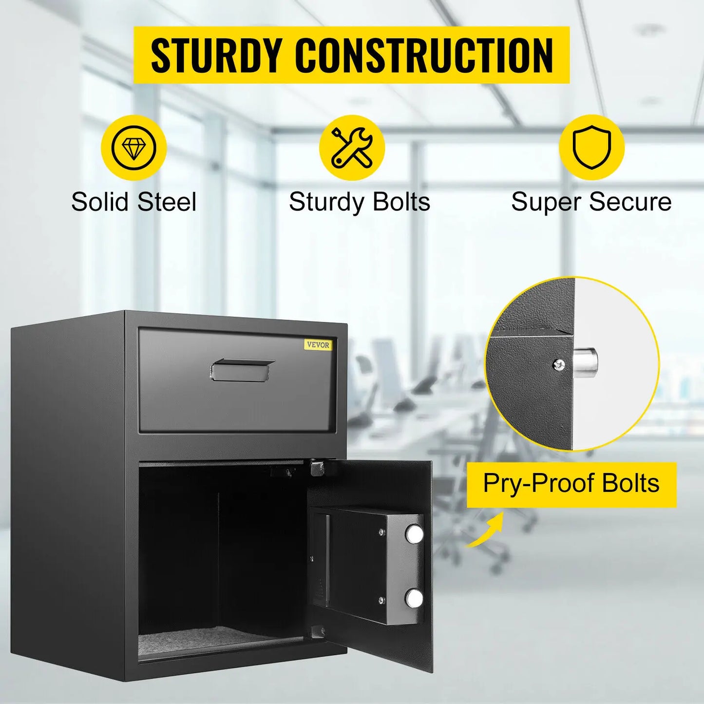 Electronic Safe Deposit Box With Drop Slot Secret Hidden Piggy Bank