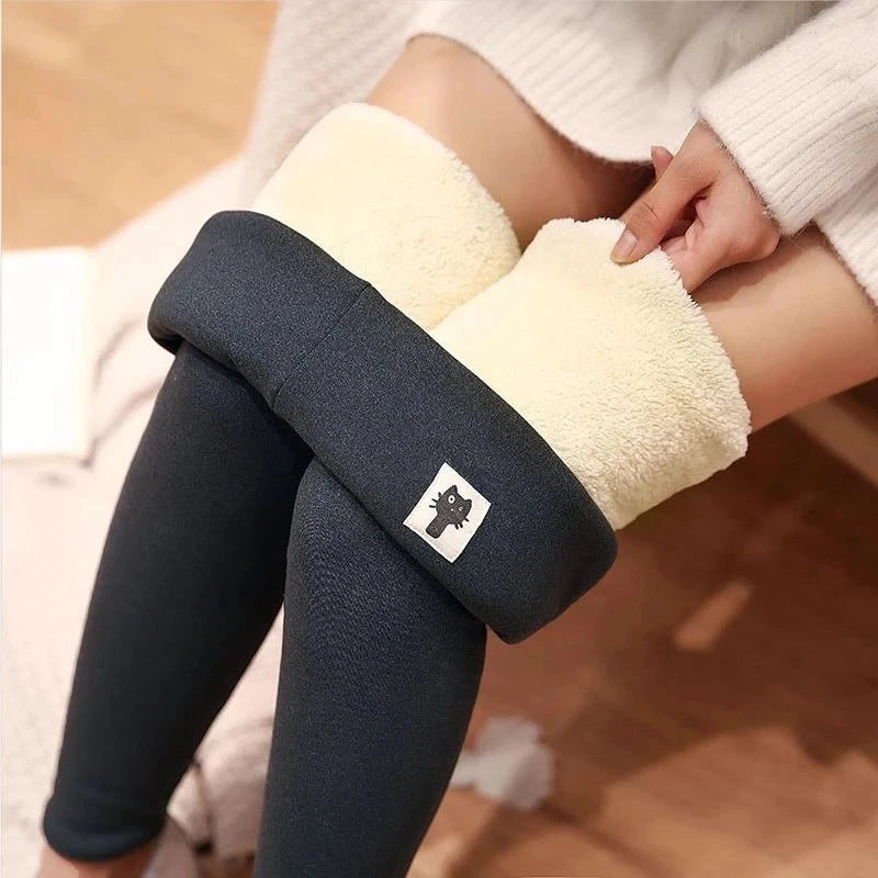 Thicken Lamb Wool Hight Waist Fleece Pant