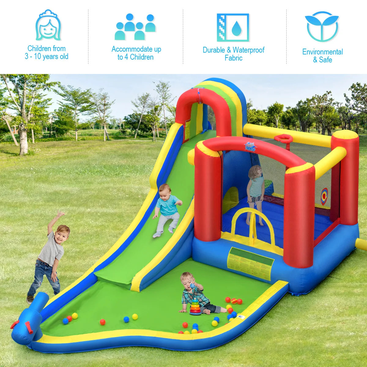 House Slide Climbing Splash Park Pool Jumping Castle - My Store