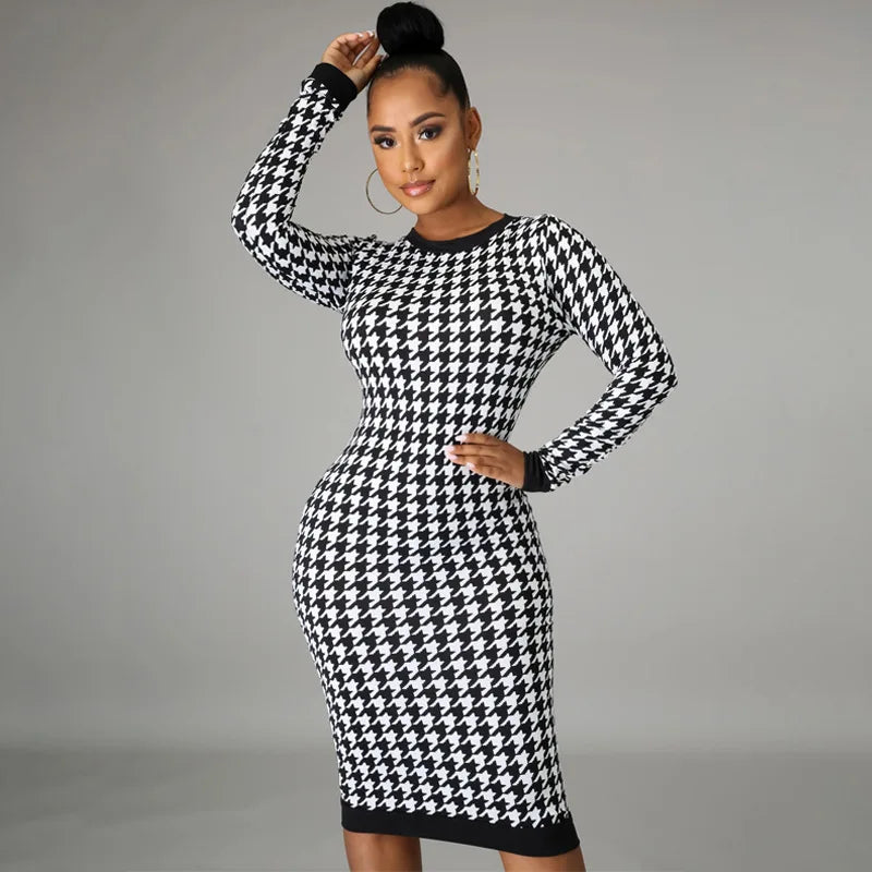 Long Sleeve Club Elegant Slim Dress