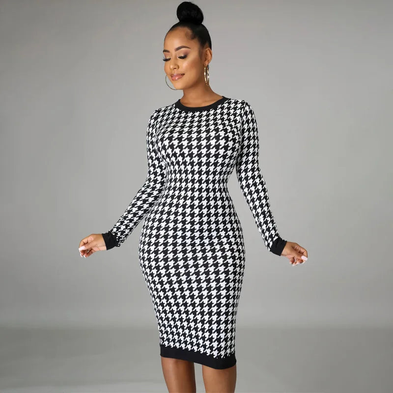 Long Sleeve Club Elegant Slim Dress