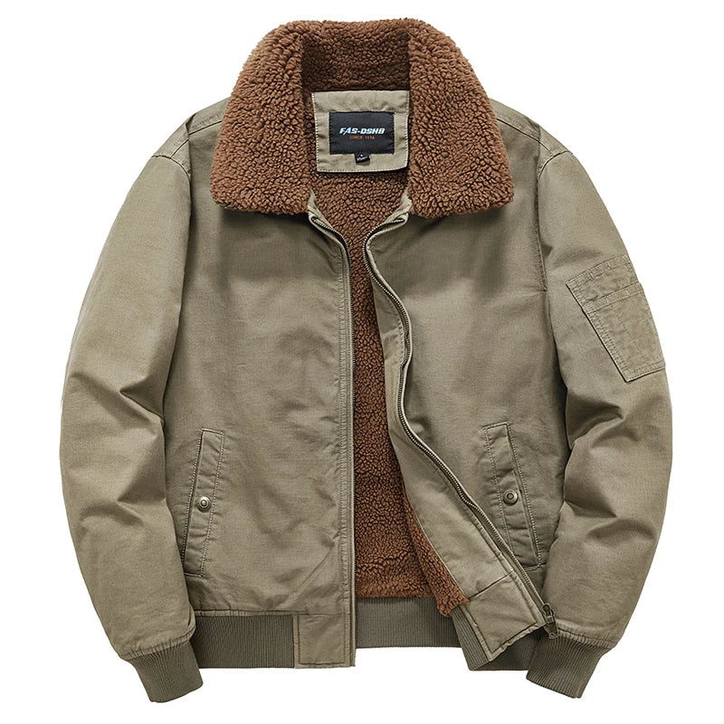 Men's Thick Fleece Cargo Jacket