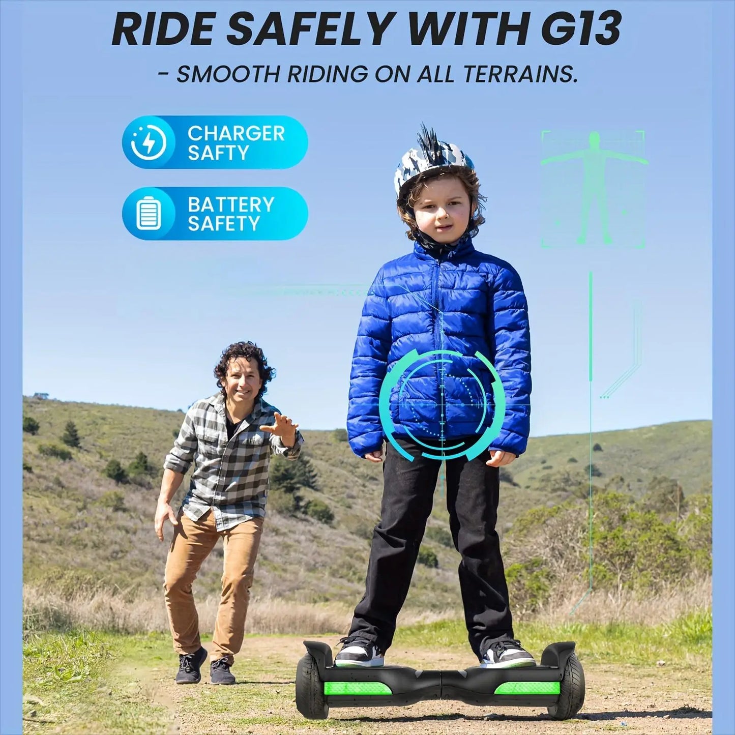 6.5''All Terrain Hoverboard for Kids w/ LED Light&Bluetooth Speaker