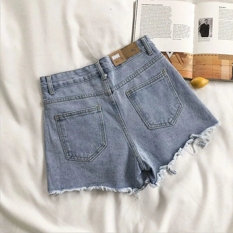 Denim Shorts Casual High Waist Ripped Jeans