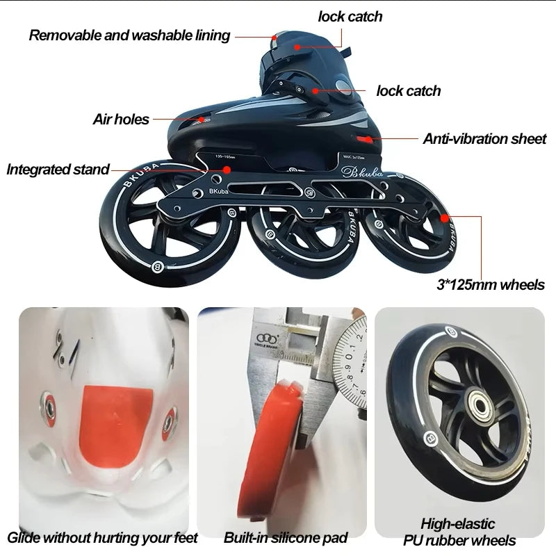 Pro 3-Wheel Inline Speed Skate