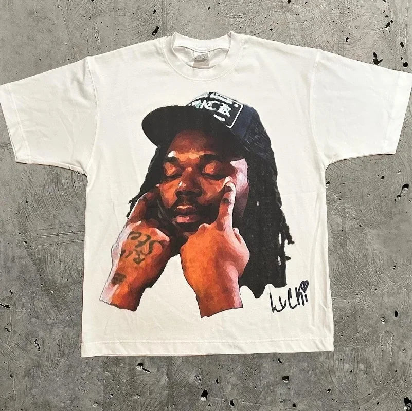 Men T-shirt Portrait Printed Shirt