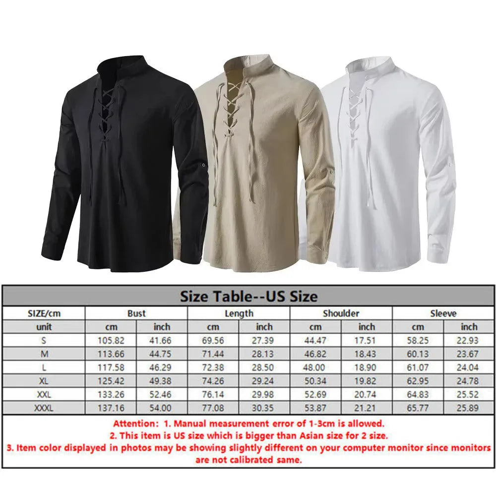 2pcs Men's Cotton Linen Shirt and Pants