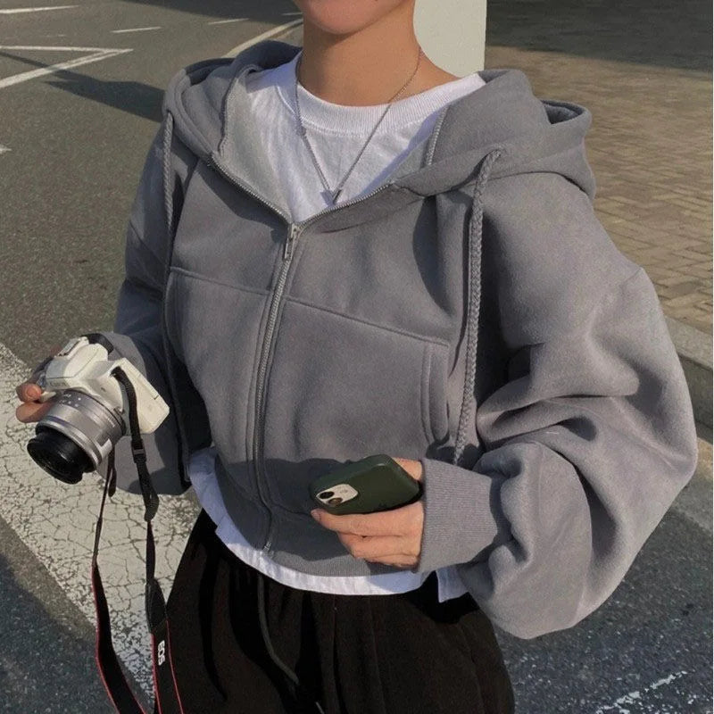 Hooded Casual  Sweatshirts Long Sleeve Jacket