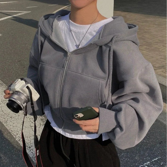 Hooded Casual  Sweatshirts Long Sleeve Jacket