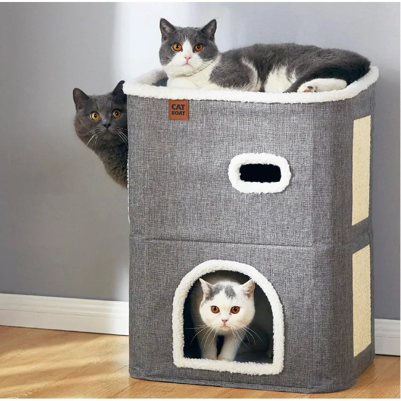 2-Storey Cat House for Indoor