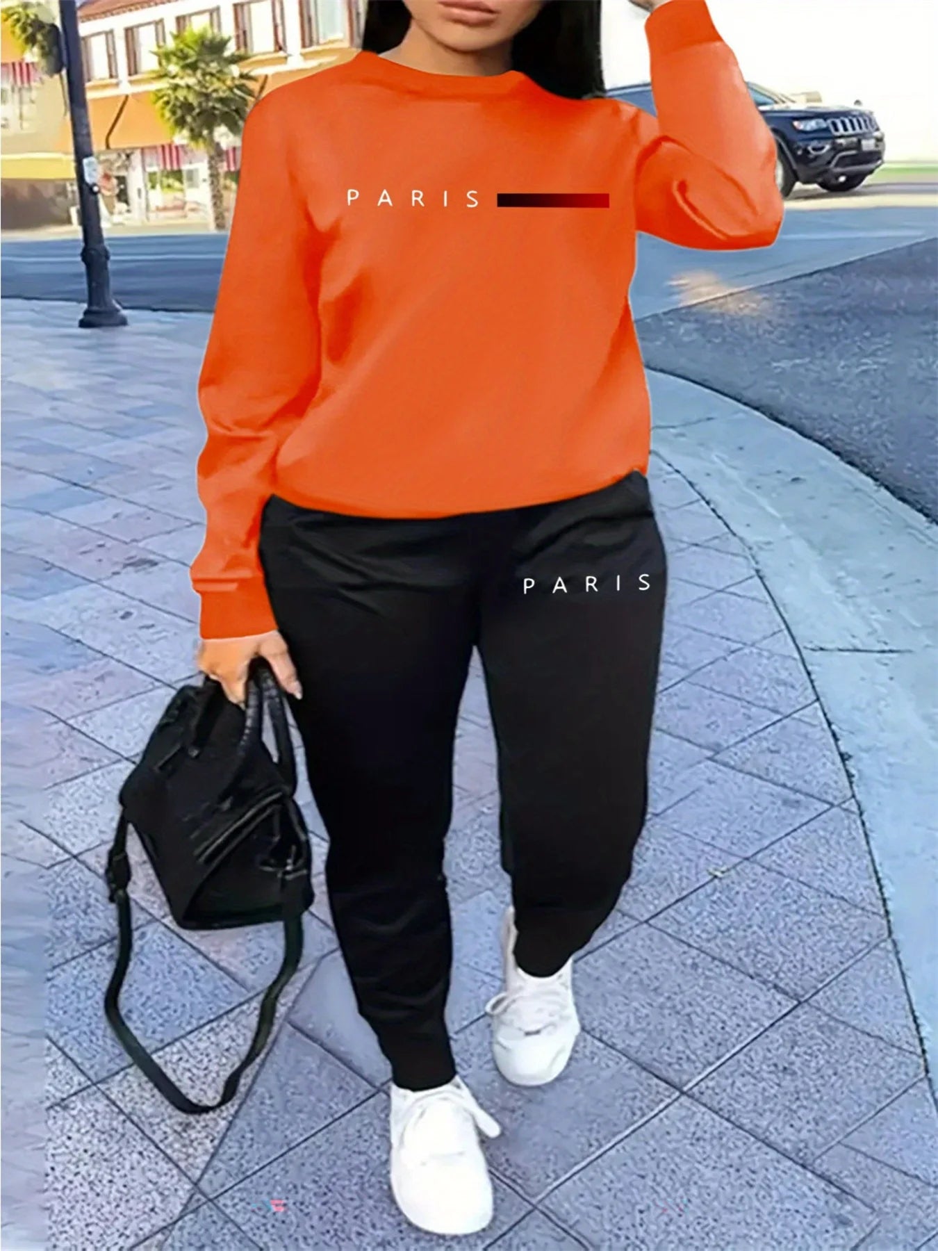 Paris letter Printed  Suit
