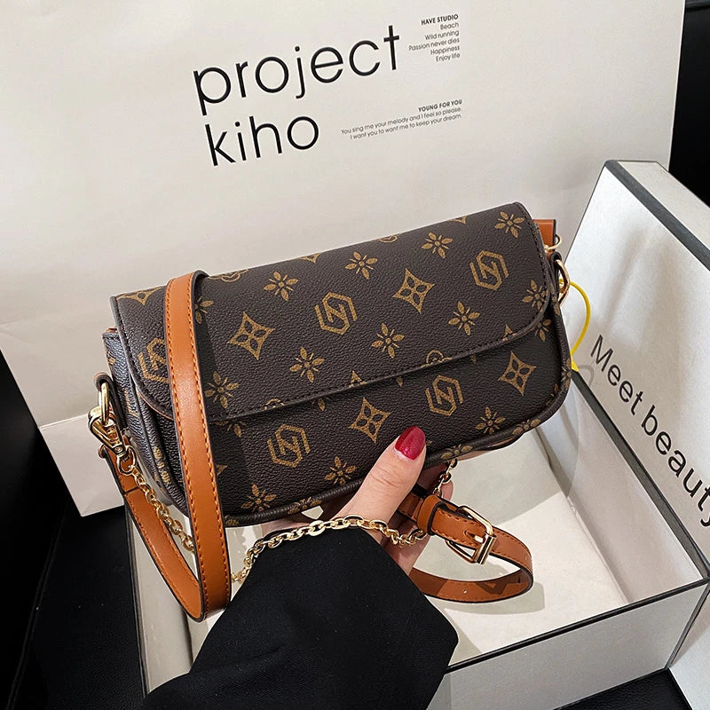 Retro Printed Small Square Bag