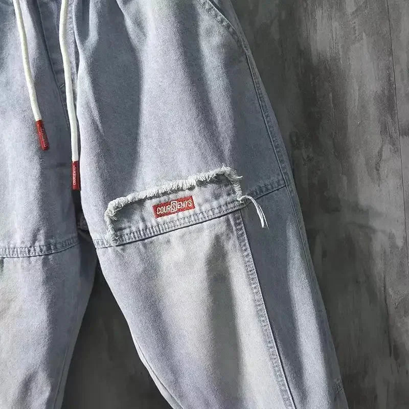 Men's Jeans with Elastic Baggy Harem Ankle Jean