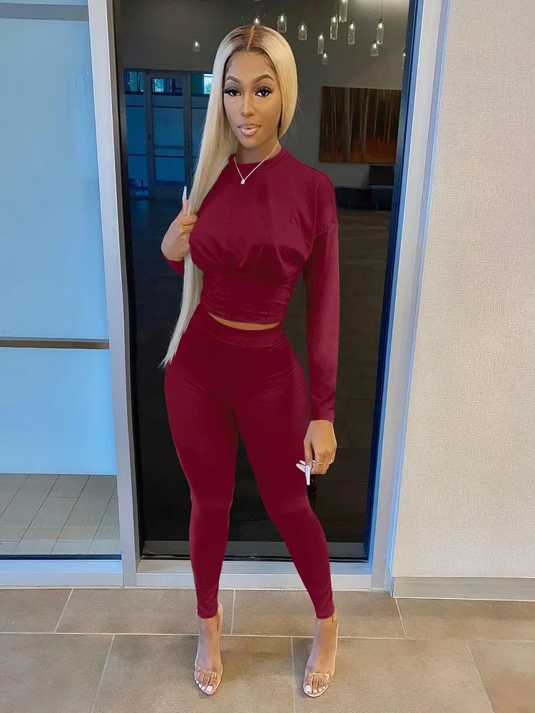 Waist Casual Fitness Two-piece Set