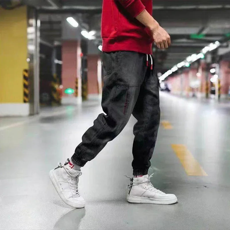 Men's Jeans with Elastic Baggy Harem Ankle Jean