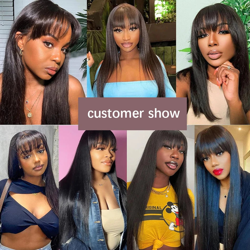 Straight Hair Wig With Bangs