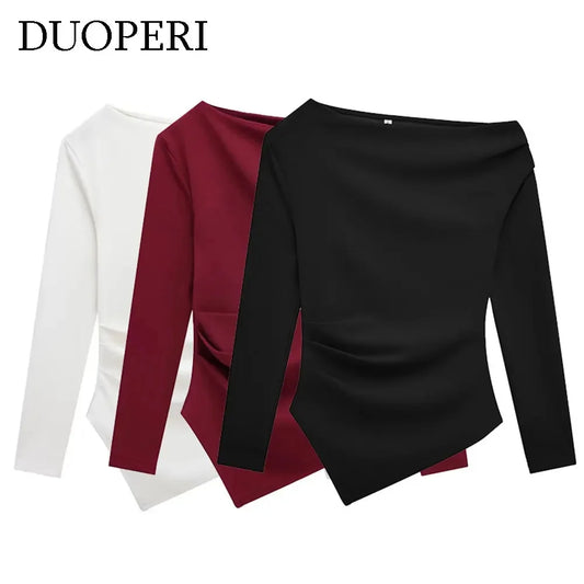 Asymmetrical Solid Long Sleeves Shirt