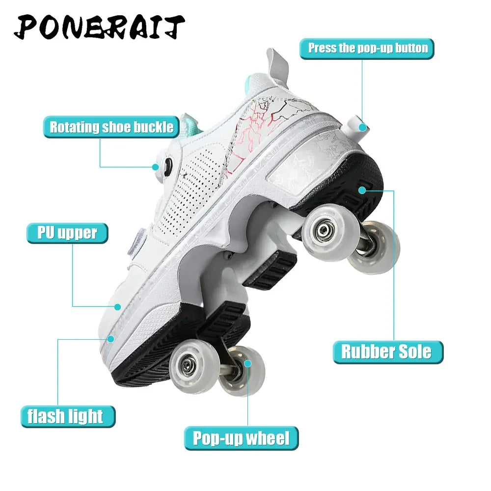 Skating Sneakers With Wheels