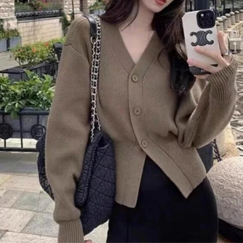 Knitted Casual Cardigan  V-neck Sweater