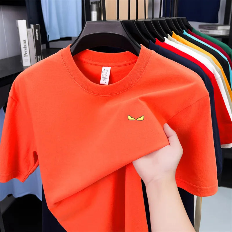 O-Neck Eyes Embroidery Short Sleeve Shirt