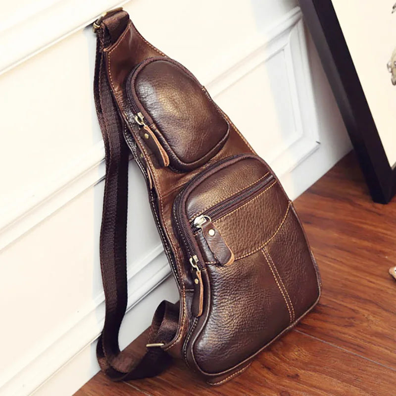 Genuine Leather Casual  Crossbody Bag