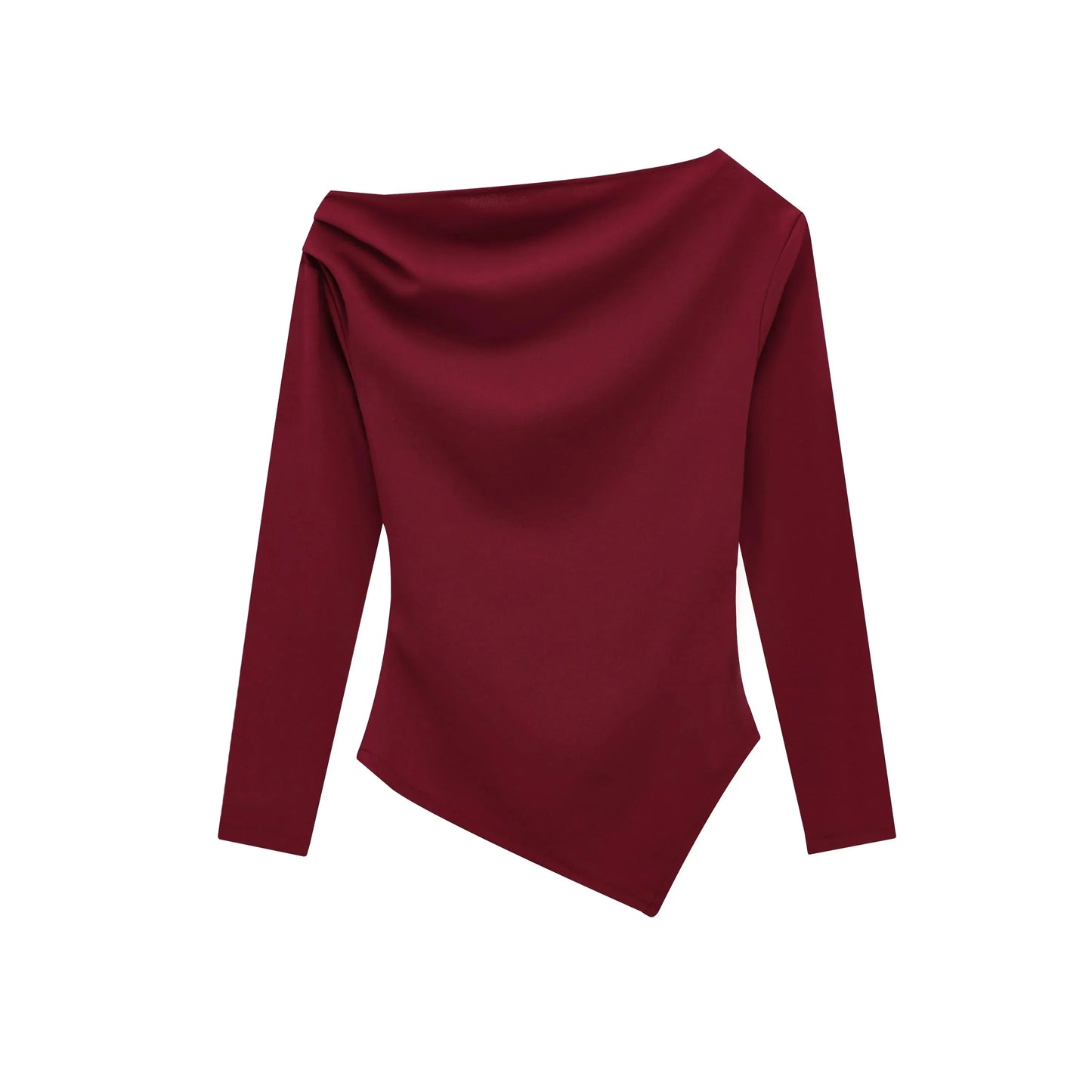 Asymmetrical Solid Long Sleeves Shirt