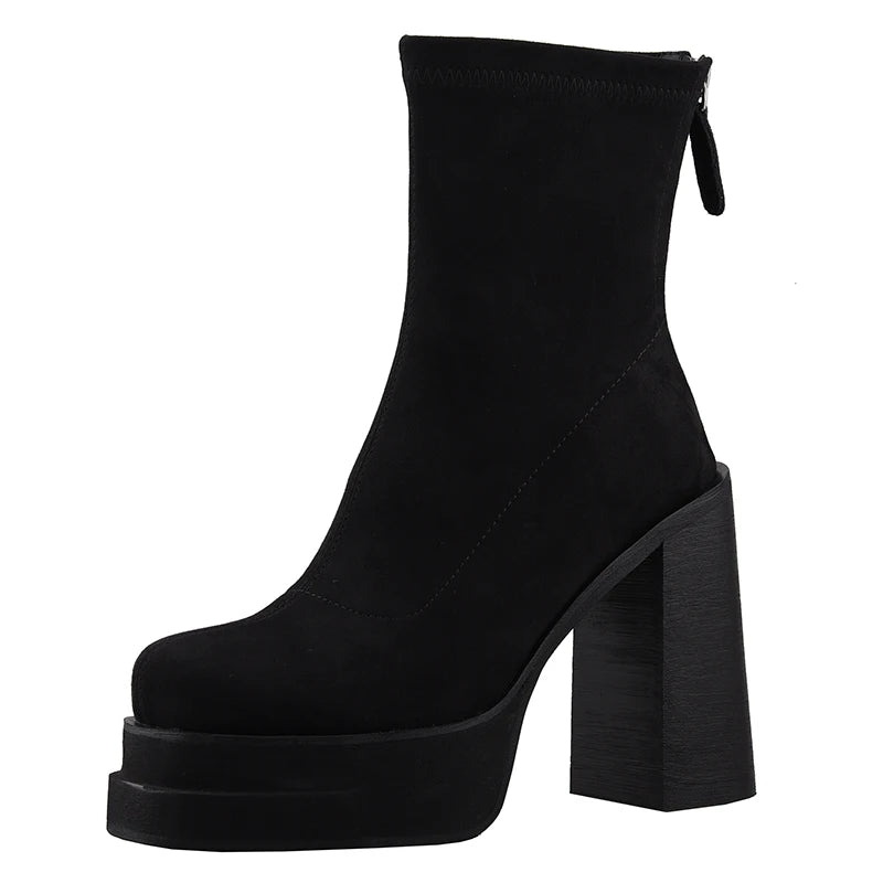 Mid Calf Platform Boot