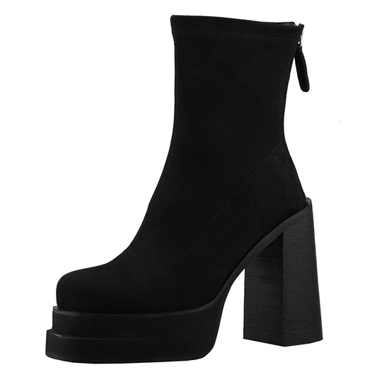 Mid Calf Platform Boot