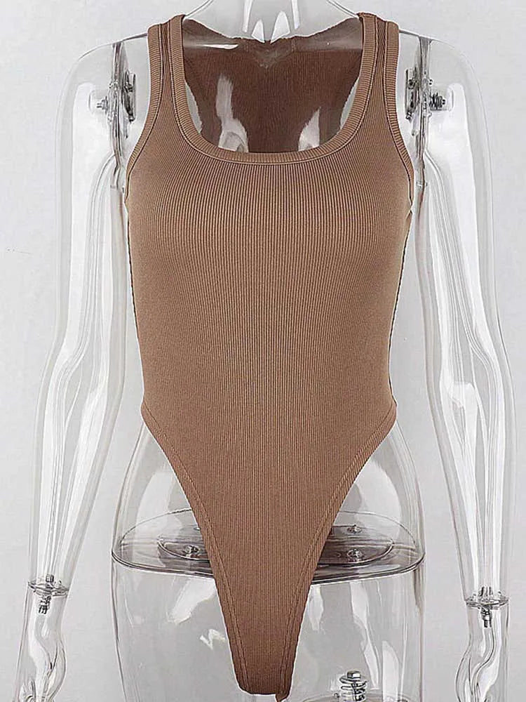 Sleeveless Knit Bodysuit T-shirt