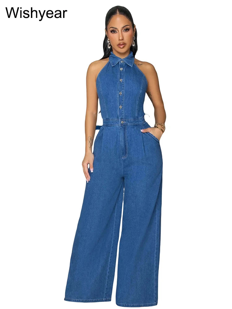 Blue Denim Jumpsuit