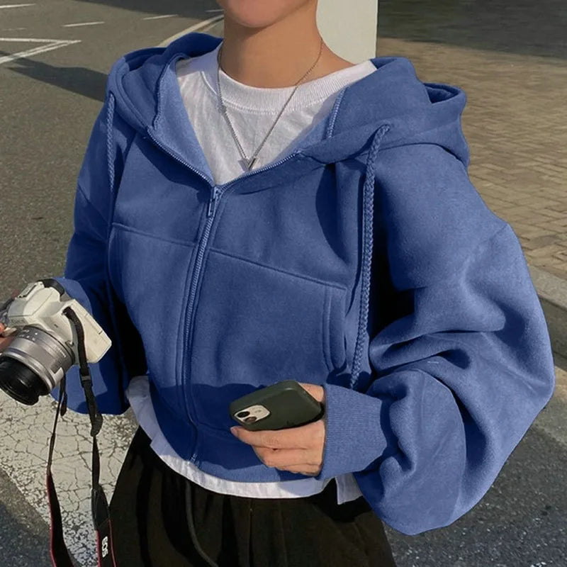 Hooded Casual  Sweatshirts Long Sleeve Jacket