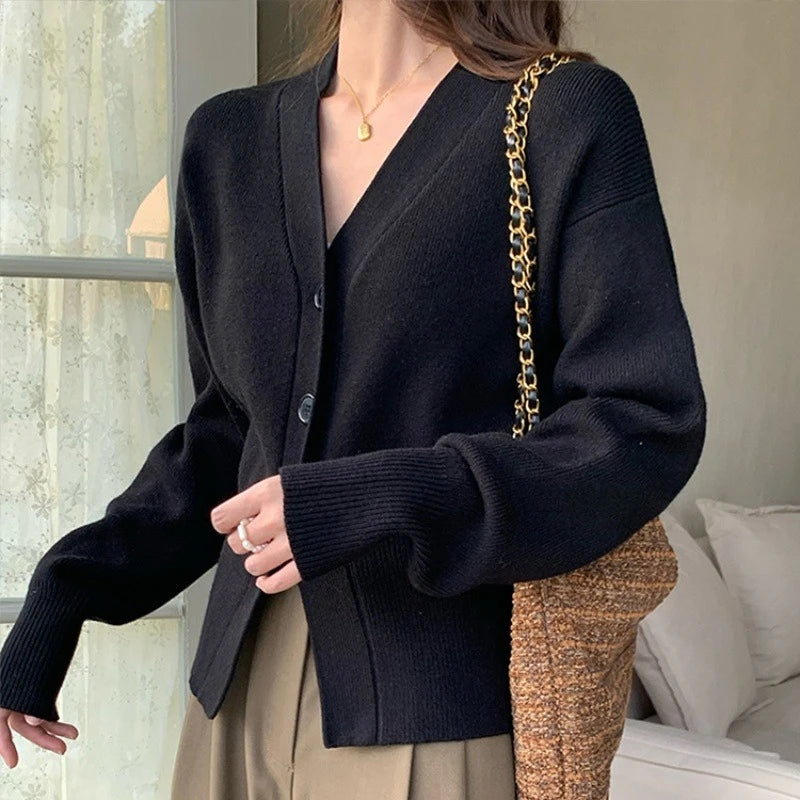 Knitted Casual Cardigan  V-neck Sweater